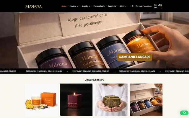 Pagina principală a site-ului ateliermarana.ro