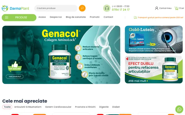 Pagina principală a site-ului darmaplant.ro