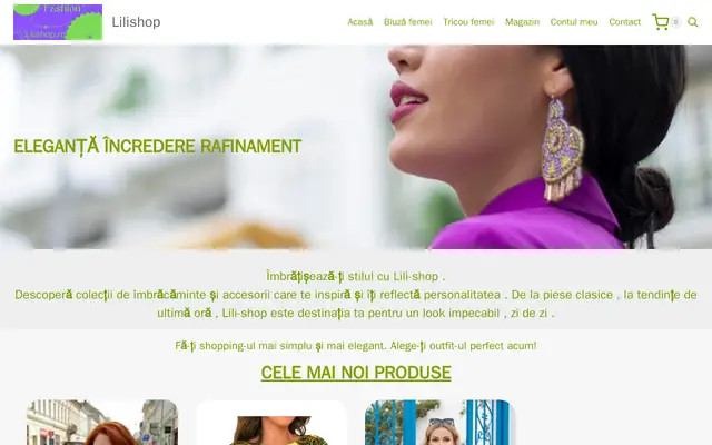 Pagina principală a site-ului lilishop.ro